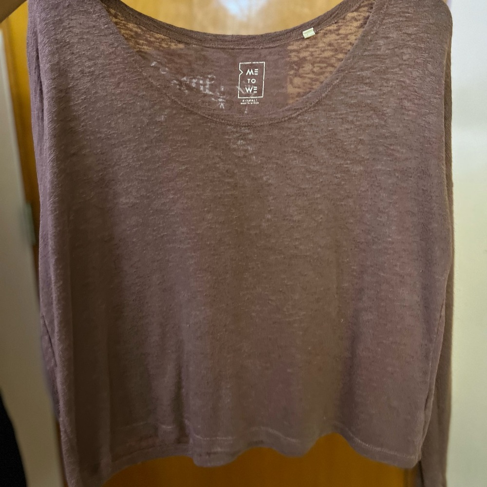 Long sleeve dusty burgundy t shirt